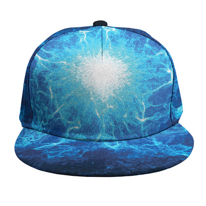 Blue Plasma Energy Print Snapback Cap