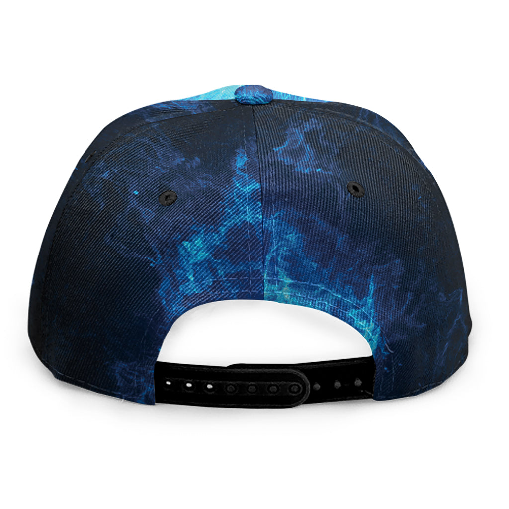 Blue Plasma Energy Print Snapback Cap