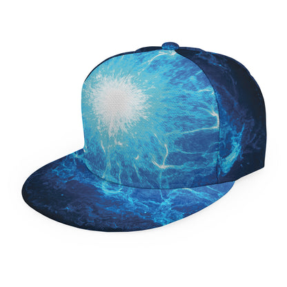 Blue Plasma Energy Print Snapback Cap