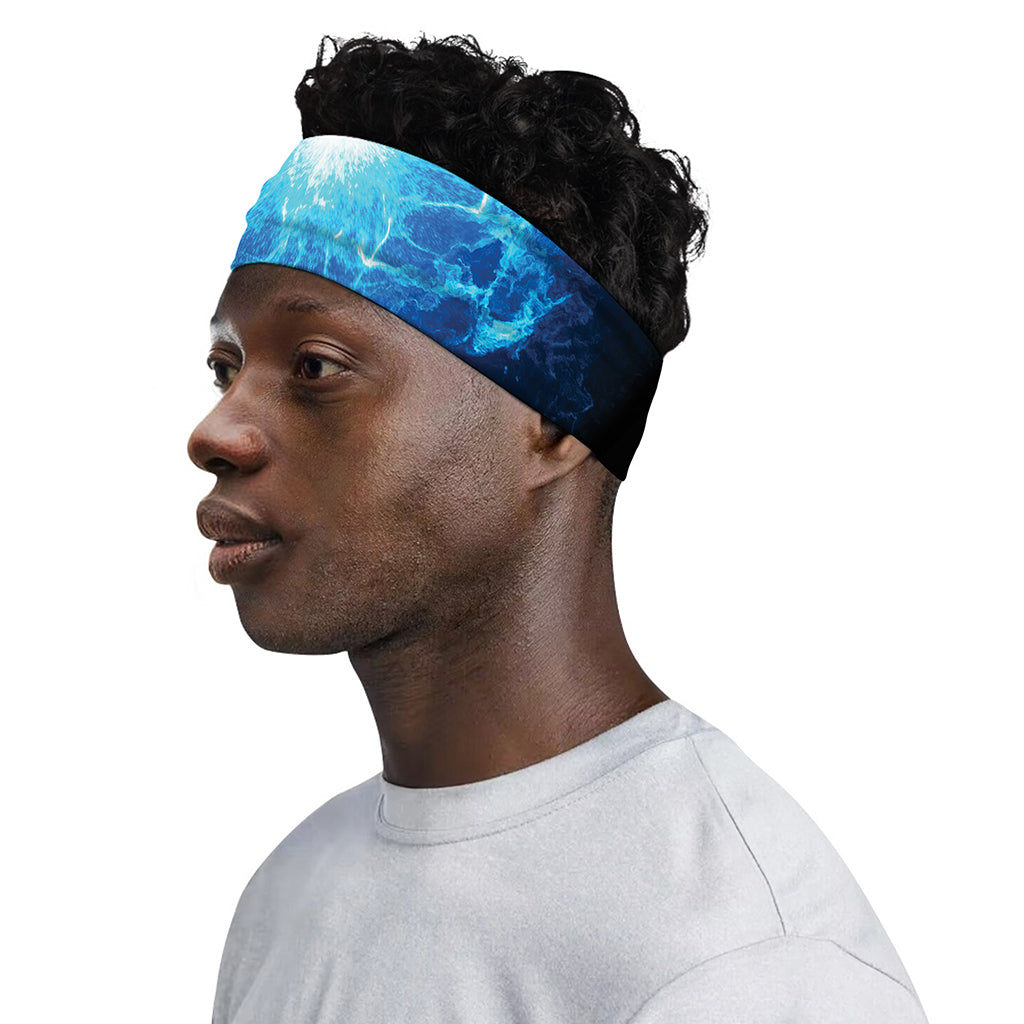 Blue Plasma Energy Print Sports Headband