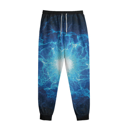Blue Plasma Energy Print Sweatpants