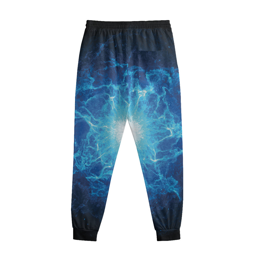 Blue Plasma Energy Print Sweatpants