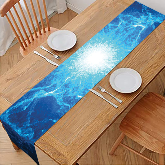 Blue Plasma Energy Print Table Runner