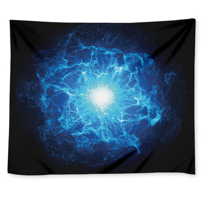 Blue Plasma Energy Print Tapestry