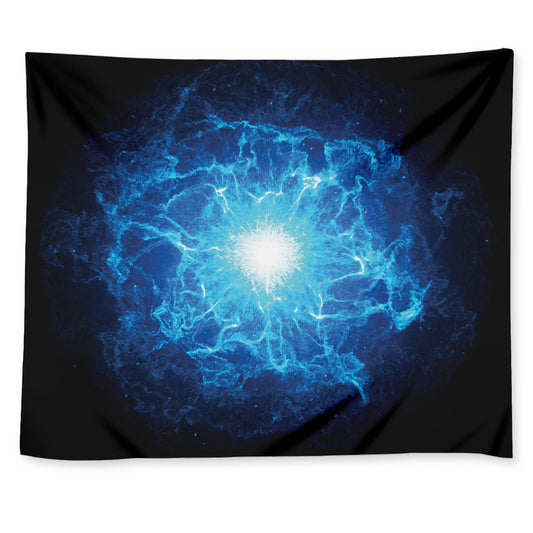 Blue Plasma Energy Print Tapestry