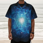 Blue Plasma Energy Print Textured Short Sleeve Shirt