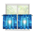 Blue Plasma Energy Print Tier Curtains