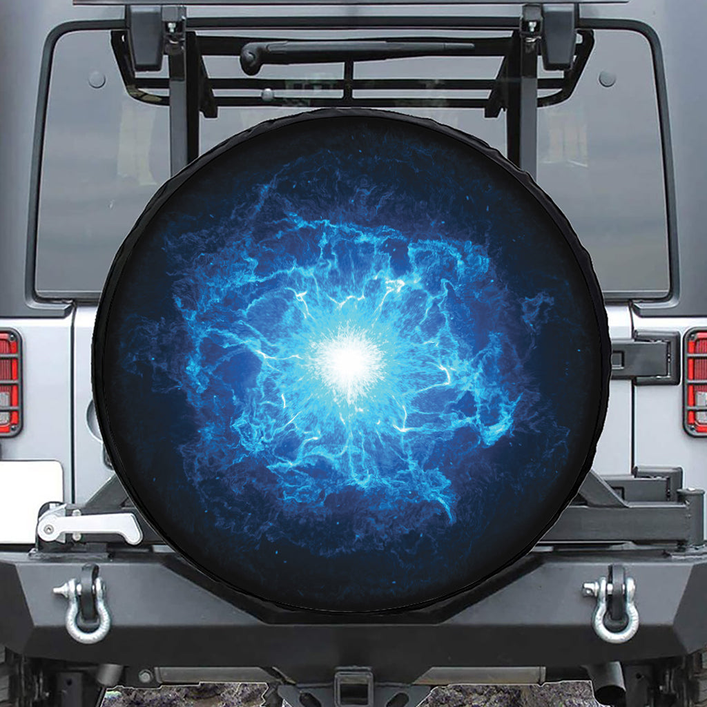 Blue Plasma Energy Print Tire Cover