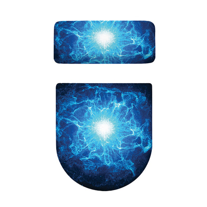 Blue Plasma Energy Print Toilet Lid And Tank Cover Set