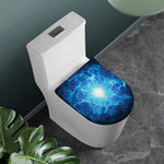 Blue Plasma Energy Print Toilet Lid Cover