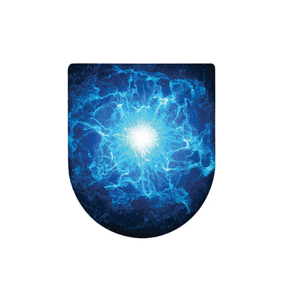 Blue Plasma Energy Print Toilet Lid Cover