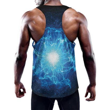 Blue Plasma Energy Print Training Tank Top