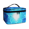 Blue Plasma Energy Print Travel Makeup Bag