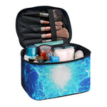 Blue Plasma Energy Print Travel Makeup Bag