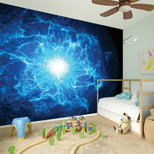 Blue Plasma Energy Print Wall Sticker
