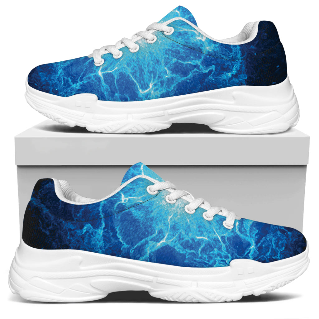 Blue Plasma Energy Print White Chunky Shoes