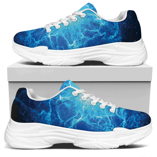 Blue Plasma Energy Print White Chunky Shoes