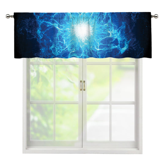 Blue Plasma Energy Print Window Valance