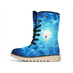 Blue Plasma Energy Print Winter Boots
