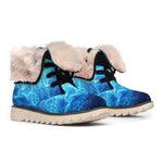 Blue Plasma Energy Print Winter Boots