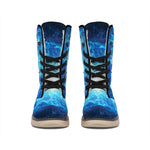 Blue Plasma Energy Print Winter Boots