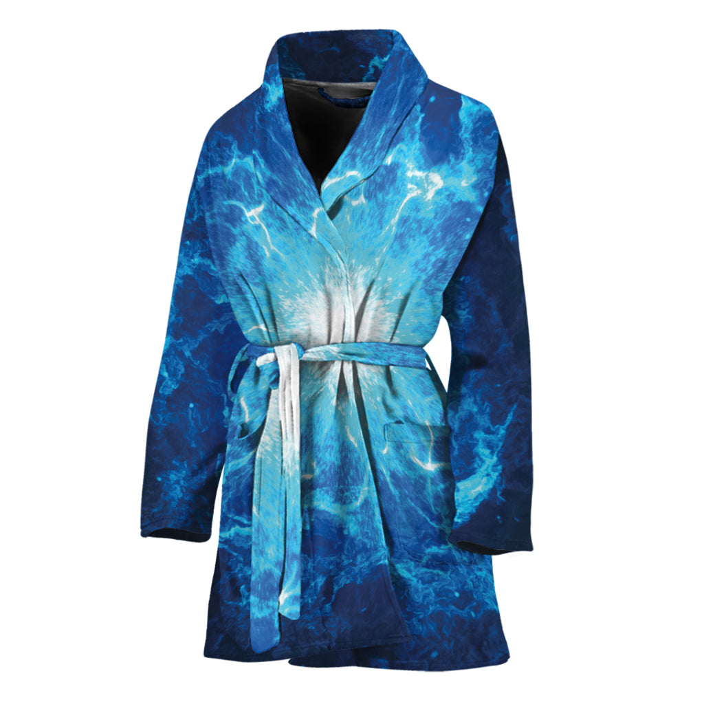 Blue Plasma Energy Print Women's Bathrobe