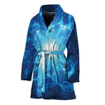 Blue Plasma Energy Print Women's Bathrobe