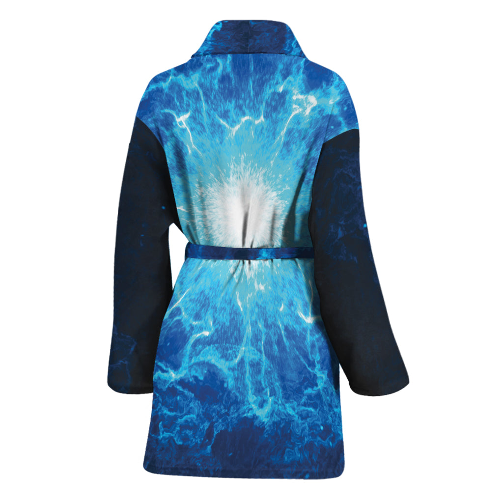 Blue Plasma Energy Print Women's Bathrobe