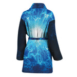 Blue Plasma Energy Print Women's Bathrobe