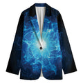 Blue Plasma Energy Print Women's Cotton Blazer