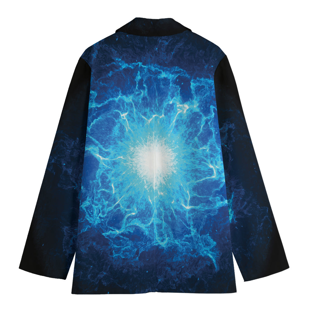 Blue Plasma Energy Print Women's Cotton Blazer