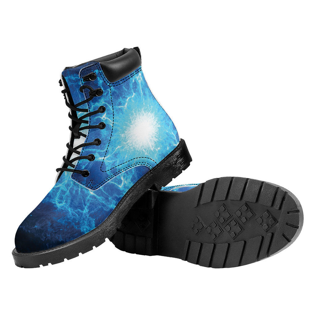 Blue Plasma Energy Print Work Boots