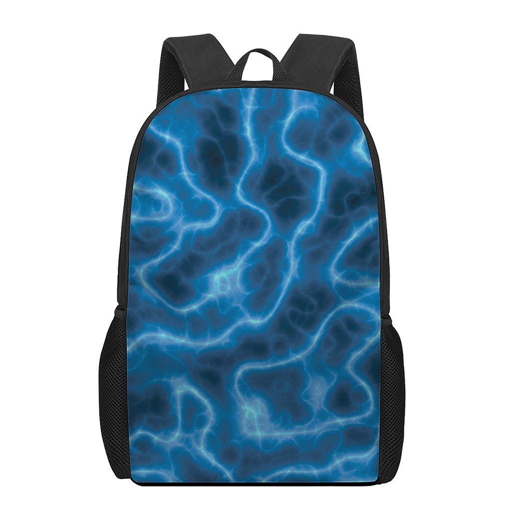 Blue Plasma Print 17 Inch Backpack