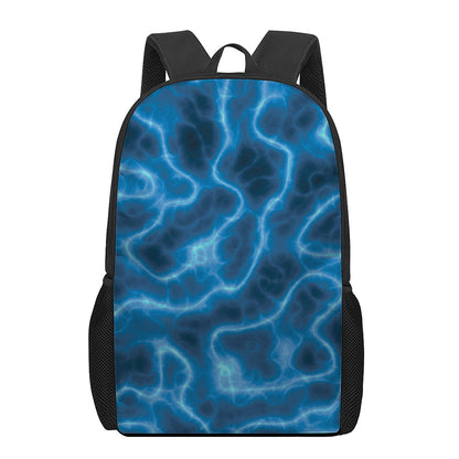 Blue Plasma Print 17 Inch Backpack