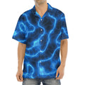 Blue Plasma Print Aloha Shirt