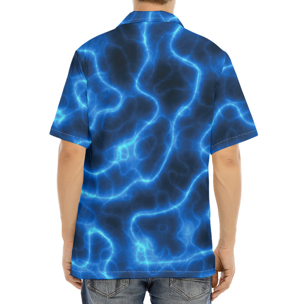 Blue Plasma Print Aloha Shirt