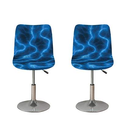 Blue Plasma Print Bar Stool Covers