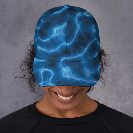 Blue Plasma Print Baseball Cap