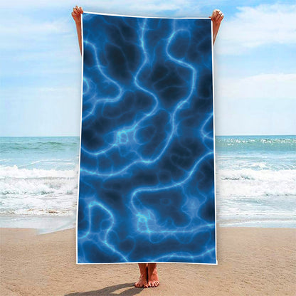 Blue Plasma Print Beach Towel