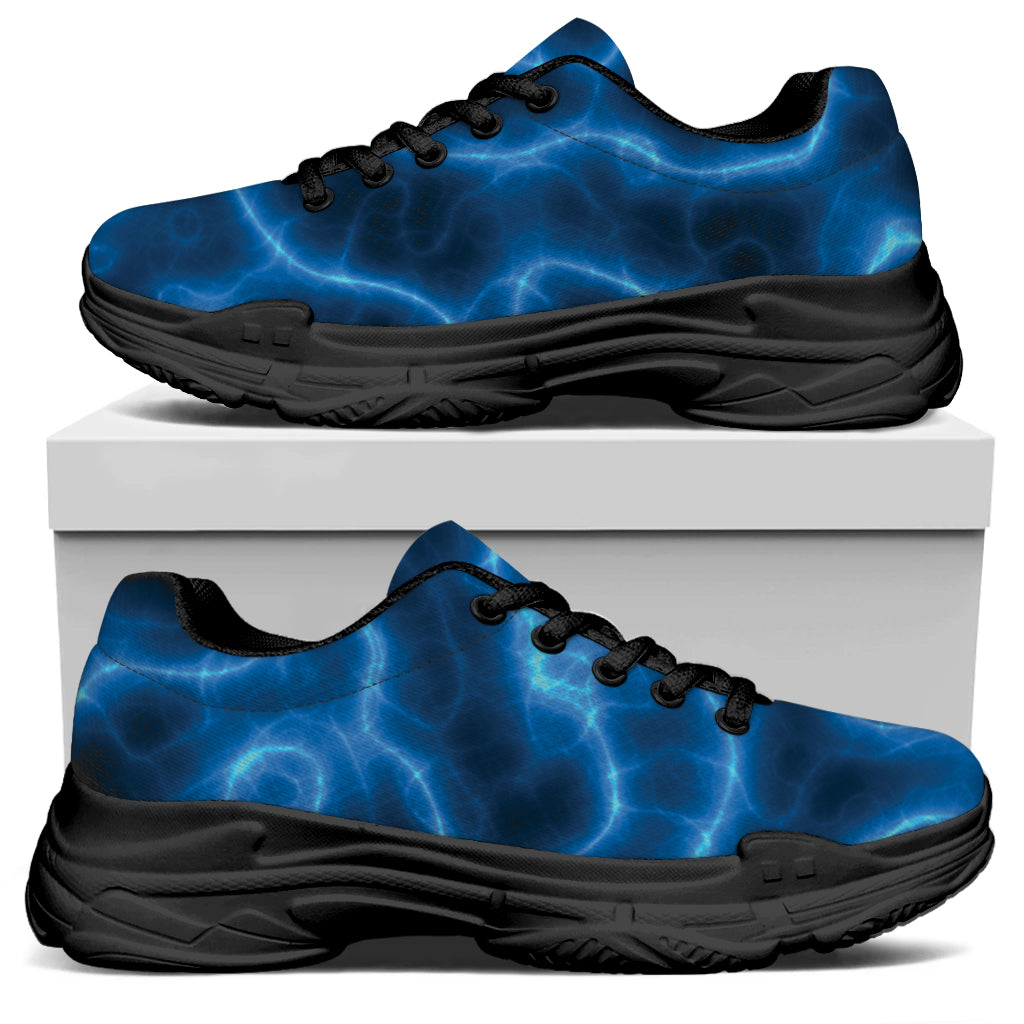Blue Plasma Print Black Chunky Shoes