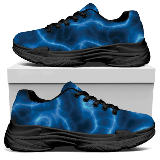 Blue Plasma Print Black Chunky Shoes