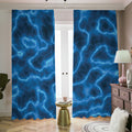 Blue Plasma Print Dimout Pencil Pleat Curtains