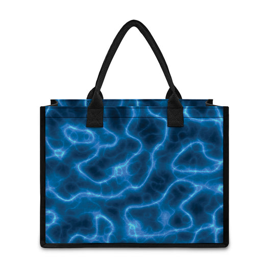 Blue Plasma Print Canvas Tote Bag