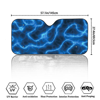 Blue Plasma Print Car Windshield Sun Shade