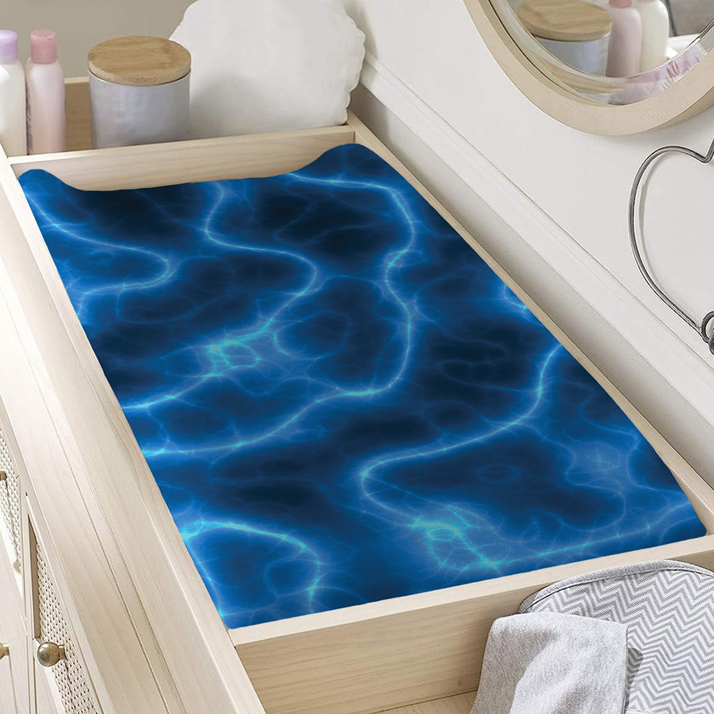 Blue Plasma Print Changing Pad Cover