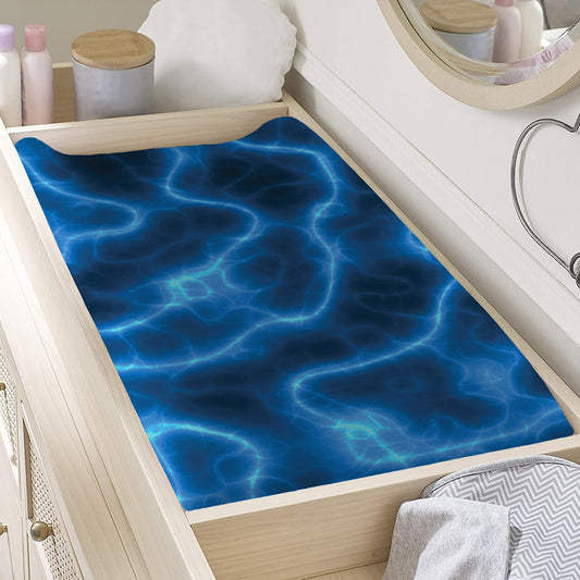 Blue Plasma Print Changing Pad Cover