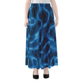 Blue Plasma Print Chiffon Maxi Skirt