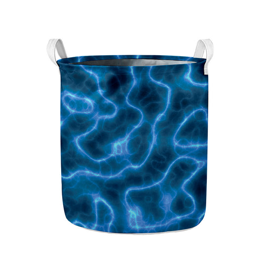 Blue Plasma Print Collapsible Laundry Basket