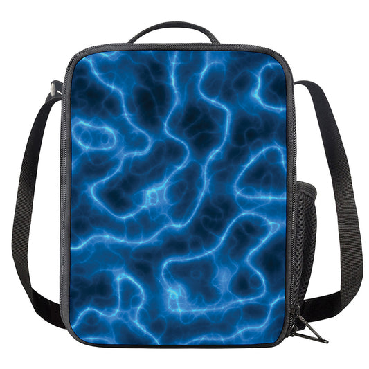 Blue Plasma Print Crossbody Lunch Bag