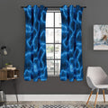 Blue Plasma Print Grommet Curtain Panels